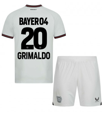 Bayer Leverkusen Alejandro Grimaldo #20 Bortaställ Barn 2023-24 Kortärmad (+ Korta byxor)